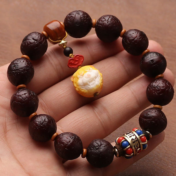 Tibetische Bodhi-Samen-Achat-Perle, Glück, Reichtum, Quaste, Charm-Handgelenk-Mala