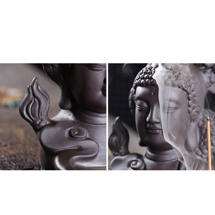 Buddha Stones, Drachen-Buddha, verheißungsvolle Wolken, lila Ton, heilende Räucherstäbchen-Dekoration