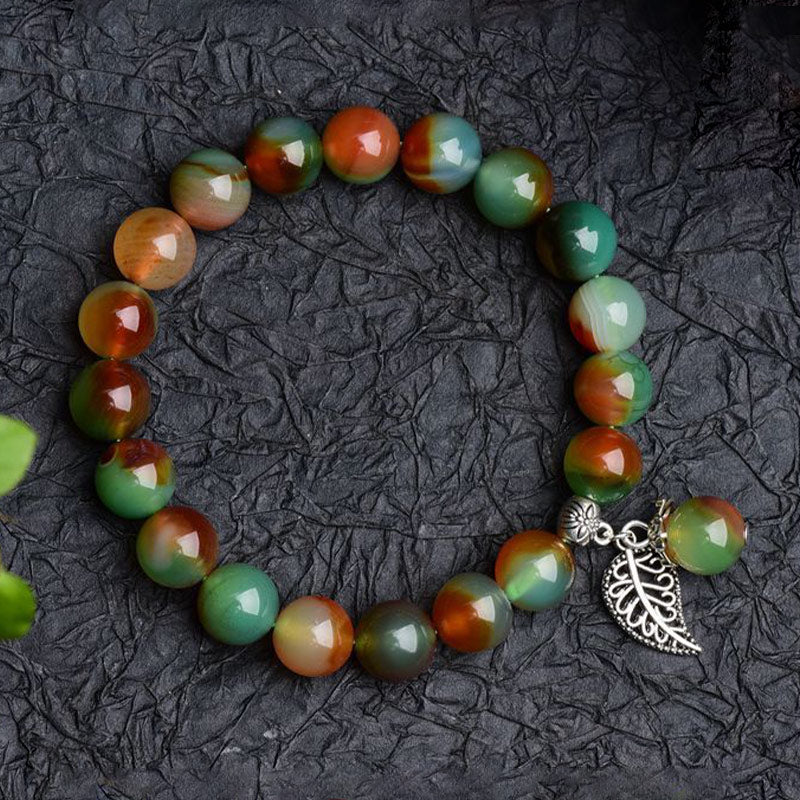 Buddha Stones Tibetisches natürliches Heilarmband aus grünem Achat