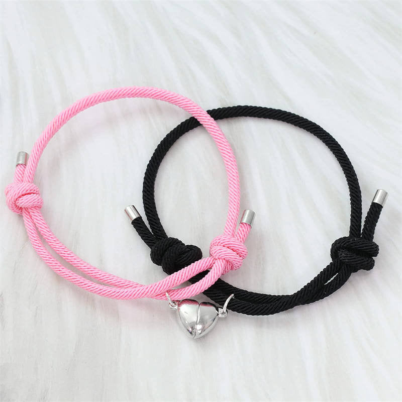 2-teiliges Liebes-Magnetpaar-String-Stärke-Armband