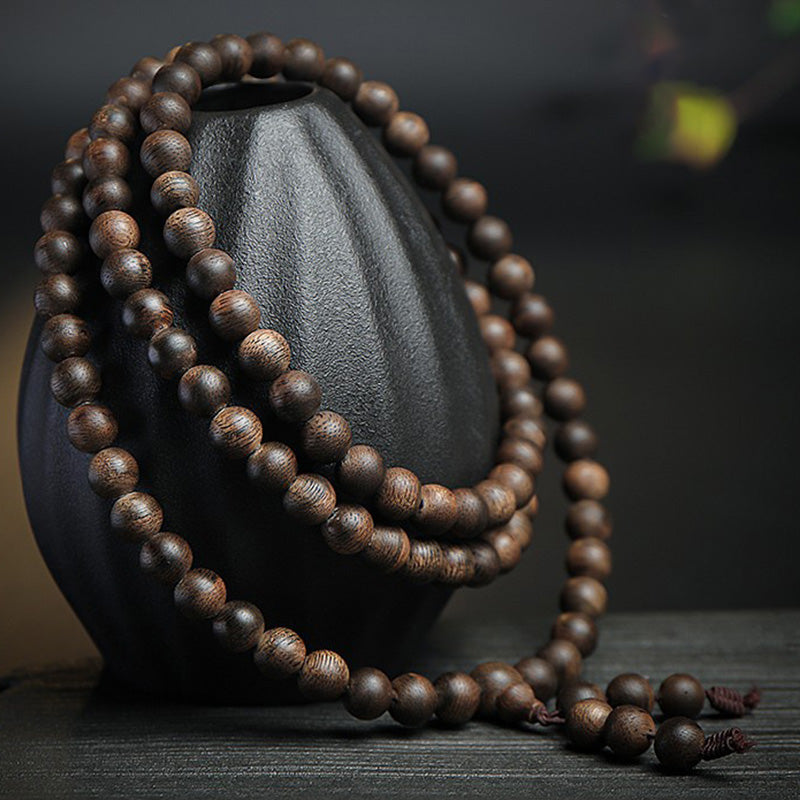 Buddha Stones 108 Mala Perlen Adlerholz Frieden Stärke Ruhe Armband