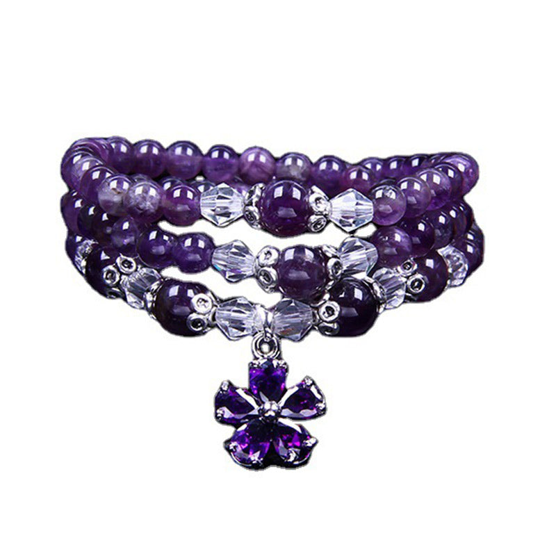 Buddha Stones Tibetisches Amethyst-Segen-Armband