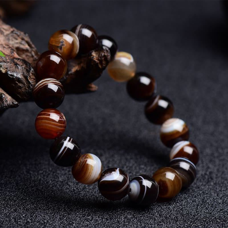 Tibetisches Sardonyx-Happiness-Positive-Armband mit Buddha Stonesn