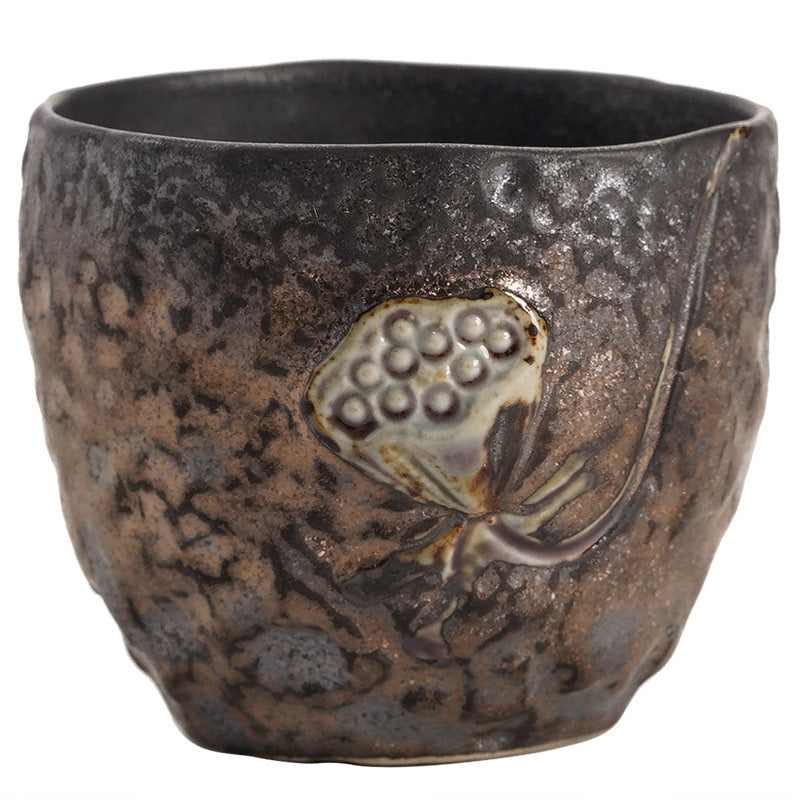 Buddha Stones, Lotus-Schote, Blatt, Blume, verheißungsvolle Wolken, Keramik-Teetasse, Kung-Fu-Teetasse