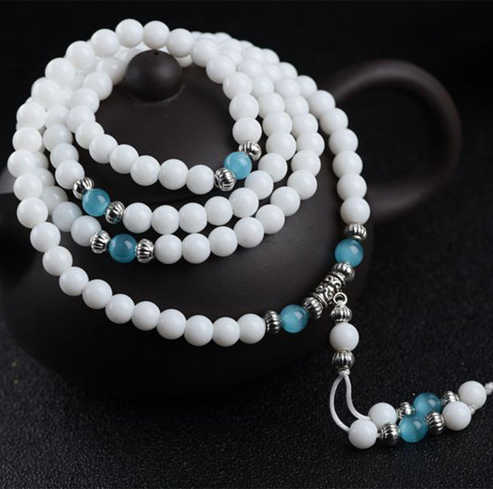 Tibetisches Tridacna-Stein-Harmony-Mala-Armband