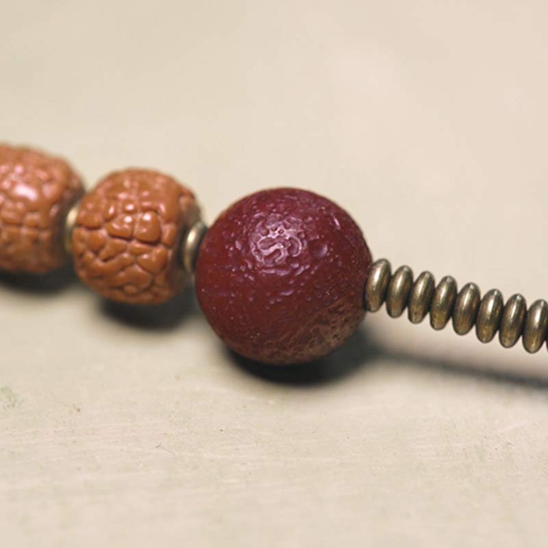 108 Mala Rudraksha-Perlen, Bodhi-Samen, Dzi-Perlen, Glücksverheißung, Quastenarmband