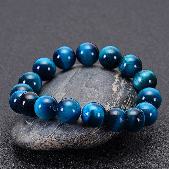 Buddha Stones Blaues Tiger-Augenschutz-Armband