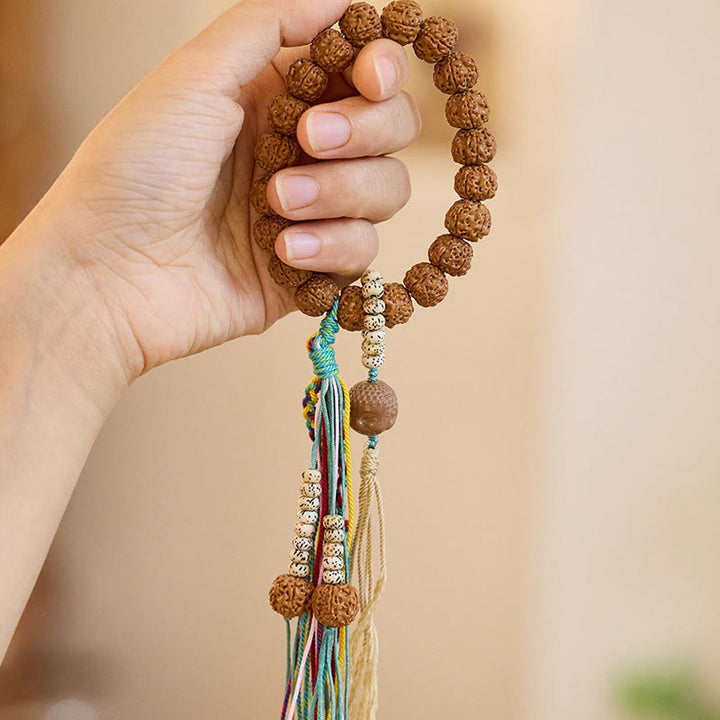 Buddha Stones Tibet Rudraksha Bodhi Samen Amulett Reichtum Glück Armband