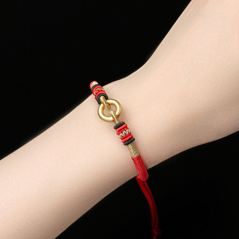 Buddha Stones FengShui Lucky Red String Couple Armband