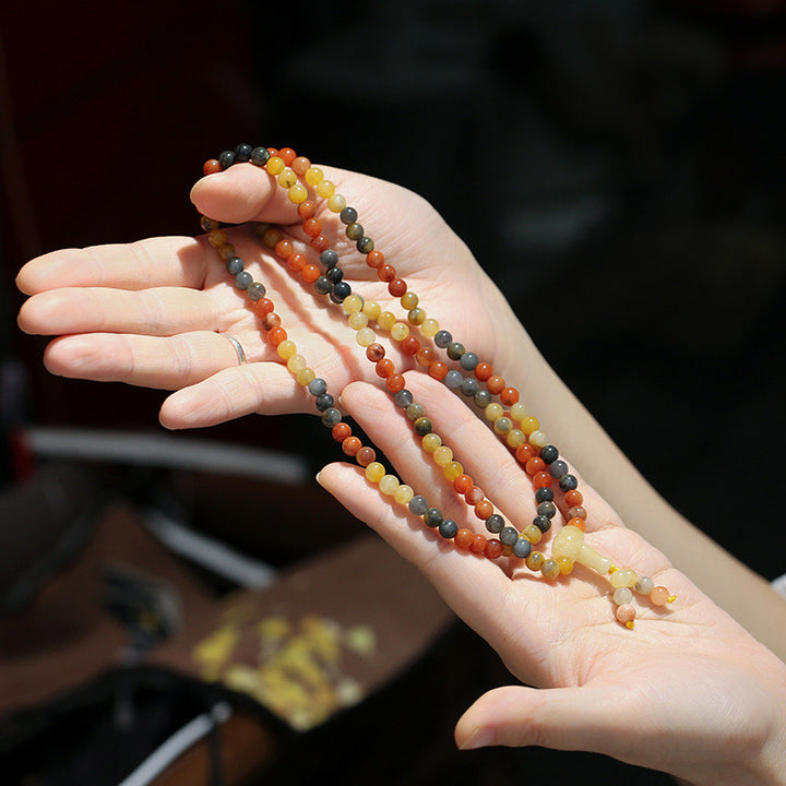 108 Perlen natürliches rotes Achat-Mala-Schutzarmband