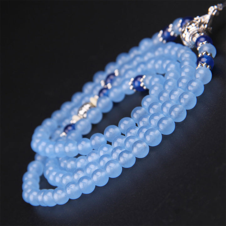 108 Perlen Blaues Kristall-Heilarmband Mala