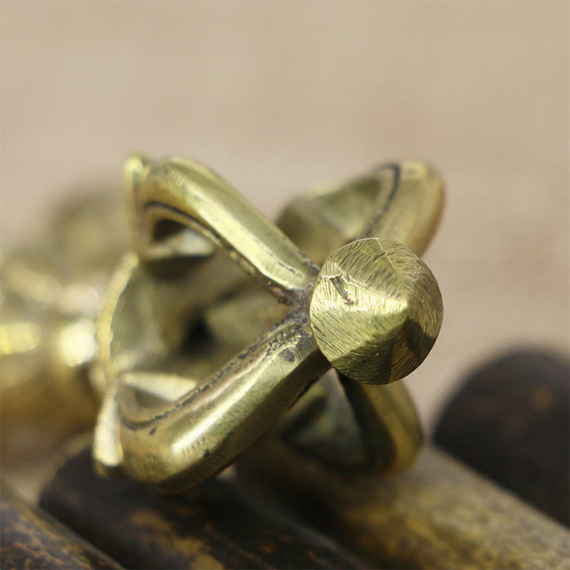 Buddha Stones, handgefertigt, Nepal, klein, fünf Zinken, Vajra-Dorje-Stärke, Kupferdekoration