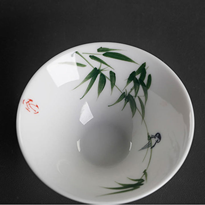 Buddha Stones Vintage Pflaume Orchidee Bambus Chrysantheme Lotus Koi Fisch Keramik Teetasse Kung Fu Teetassen