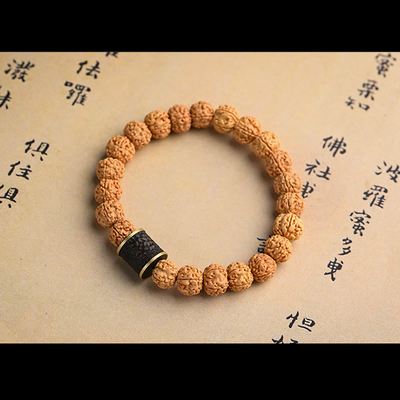 Armband mit Buddha Stonesn, Tibet, Rudraksha, Bodhi, Samen, Reichtum, Glücksverheißung