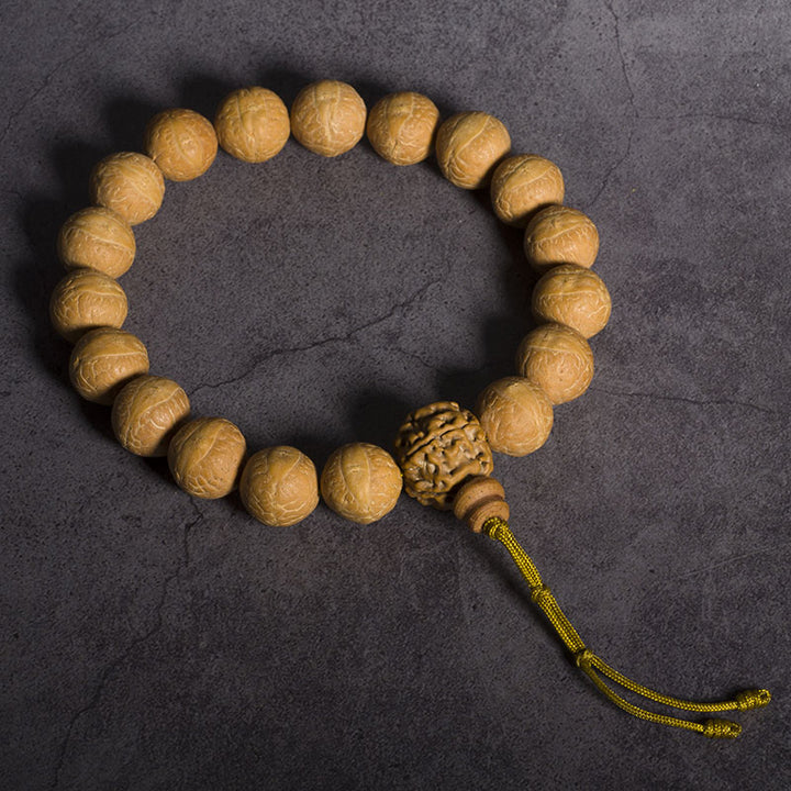 Buddha Stones, Bodhi-Samen, Glücksverheißung, Handgelenk-Mala, Quasten-Taschen-Mala