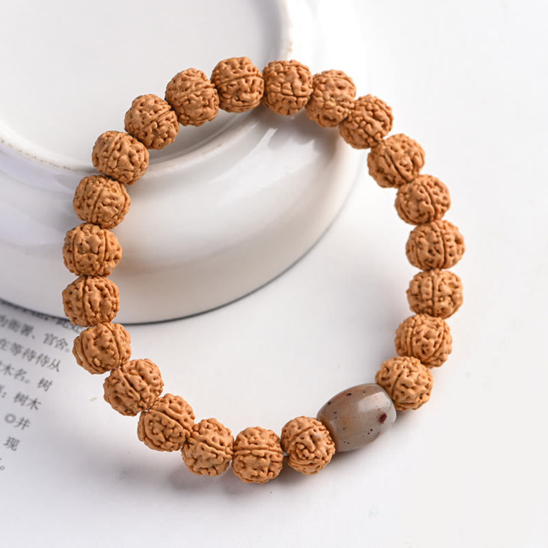 Armband mit Buddha Stonesn, Tibet, Rudraksha, Bodhi, Samen, Reichtum, Glücksverheißung