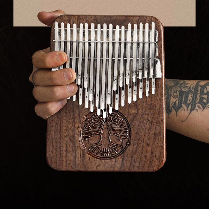 Kalimba 34 Tasten Daumenklavier Baum des Lebens Design Tragbares Finger-Marimba-Klavier