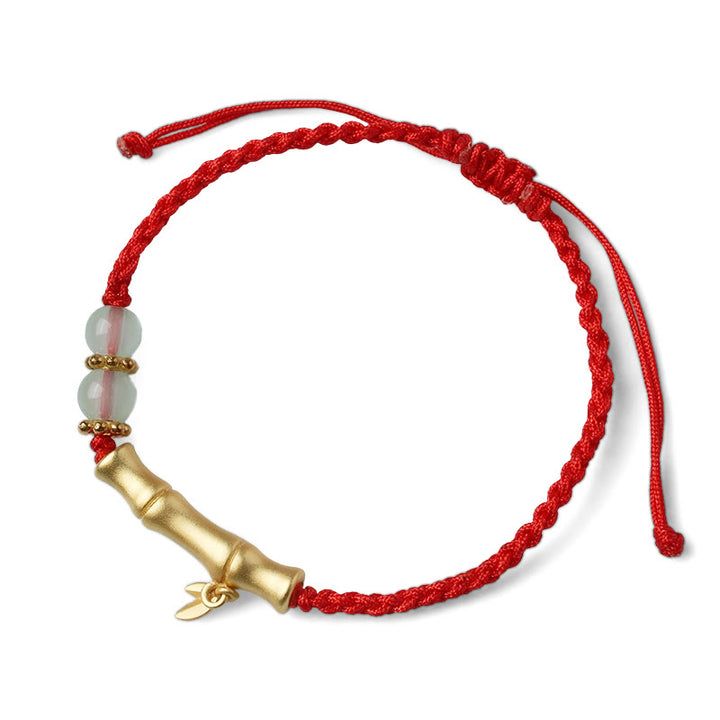 Geflochtenes Armband mit Buddha Stonesn, Bambus-Design, Glück, Stärke