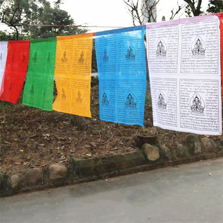 Tibetisch 5 Farben Windhorse Auspicious Outdoor 25 Stück Gebetsfahne