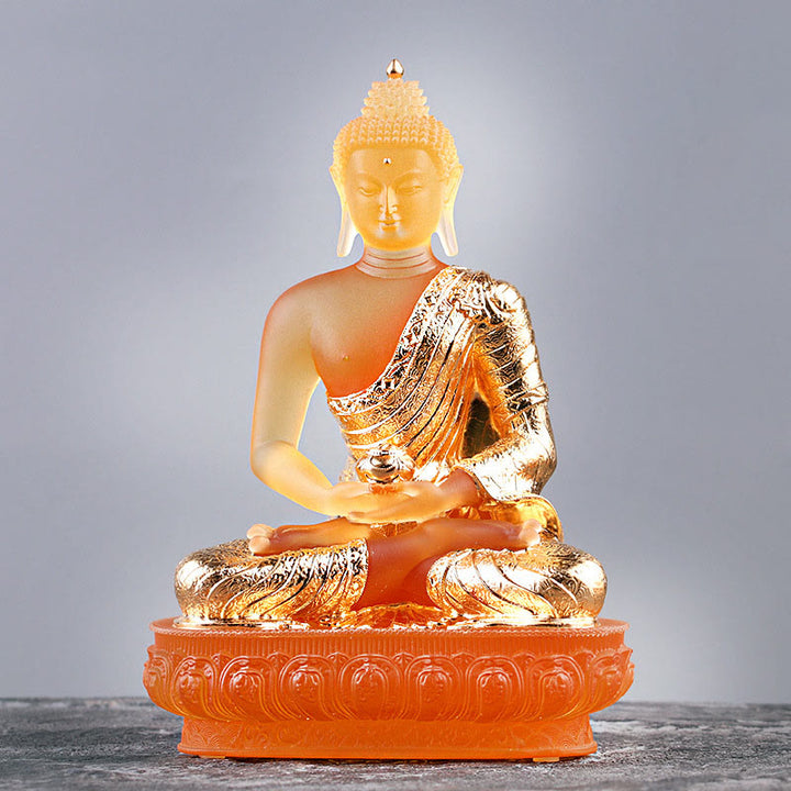 Buddha-Steine Buddha handgefertigte Figur Liuli Kunstwerk Gelassenheitsstatue Heimdekoration