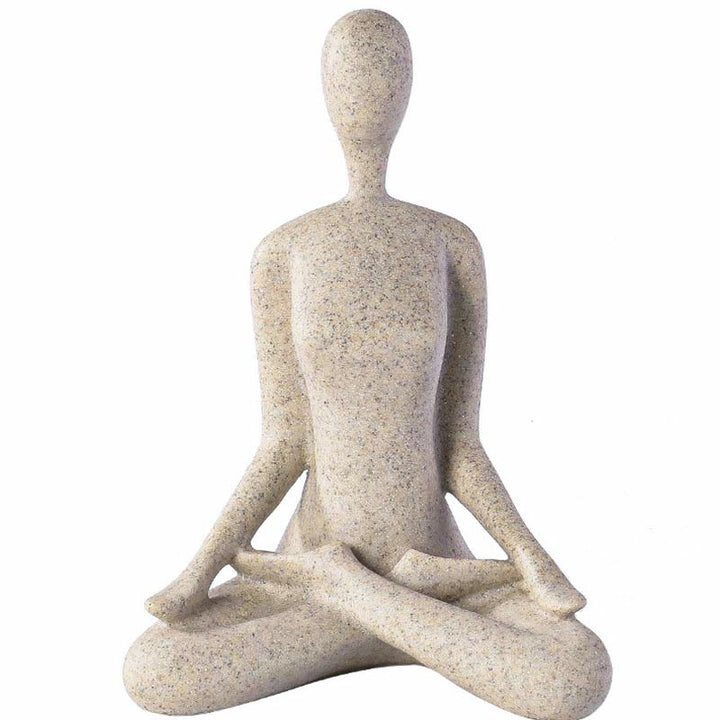 Abstrakte Yoga-Meditationsübung, Harz, spirituelle Figur, Skulptur, Schreibtischdekoration