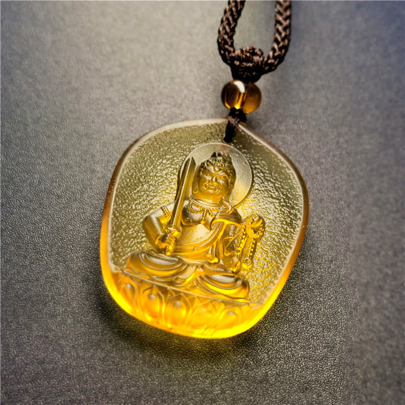 Buddha Stones, chinesisches Sternzeichen, Natal-Buddha, Segen, Liuli, Kristall, Mitgefühl, Halsketten-Anhänger