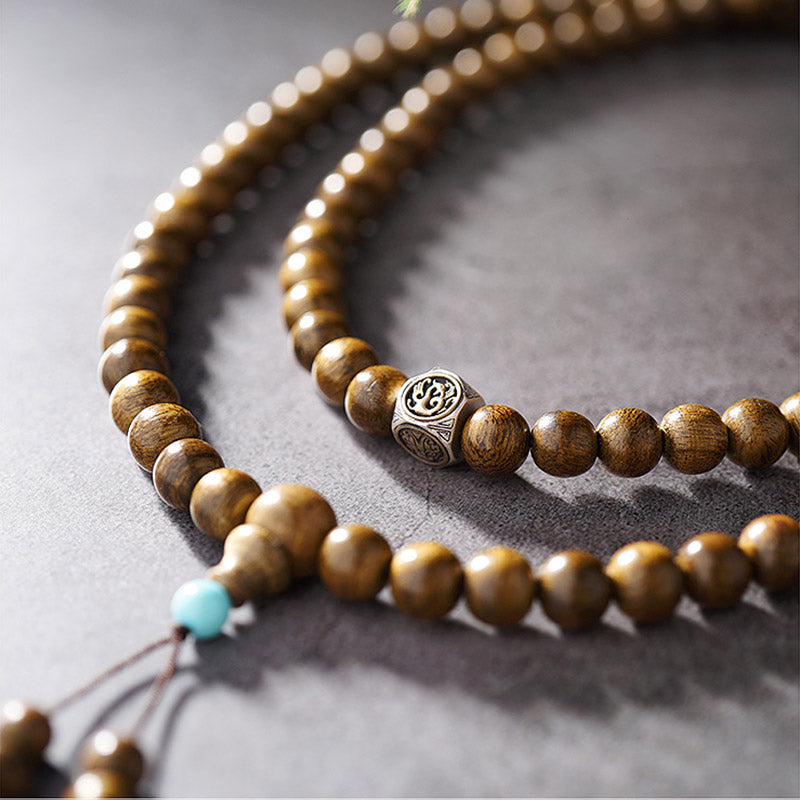 Buddha Stones, 108 Mala-Perlen, 999 Gold, Brunei-Adlerholz, Herz-Sutra, Bernstein, roter Achat, Kraft-Meditationsarmband