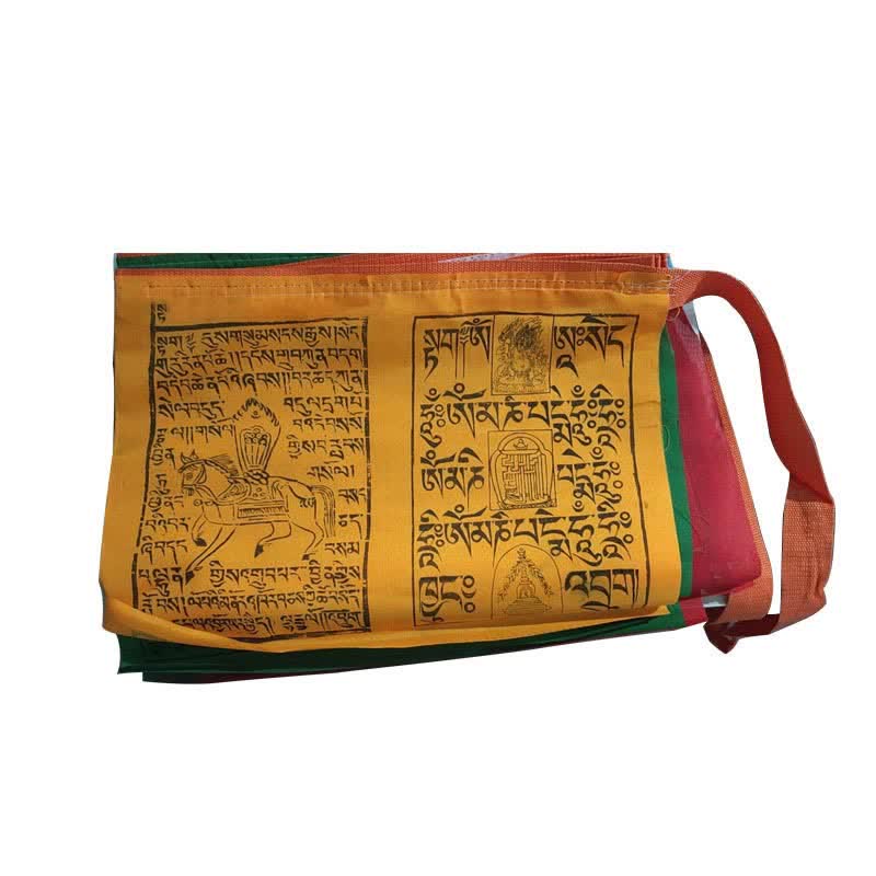 Tibetische 5-Farben-Windhorse-Schriften verheißungsvolle Outdoor-Gebetsfahne