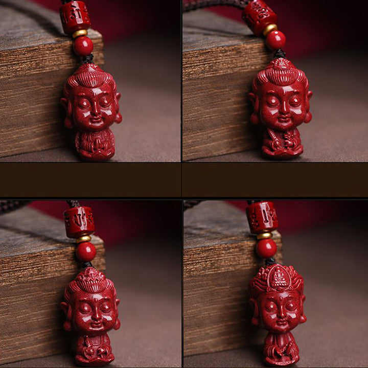 Buddha Stones, chinesisches Sternzeichen, Natal-Buddha, natürliches Zinnober-Amulett, halten böse Geister fern. Halsketten-Anhänger