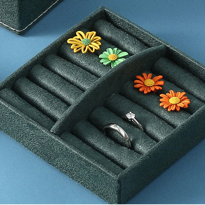 Buddha Stones-Schmuckkästchen-Organizer, dreilagige Schmuck-Aufbewahrungsbox, Flanell-Geschenkbox