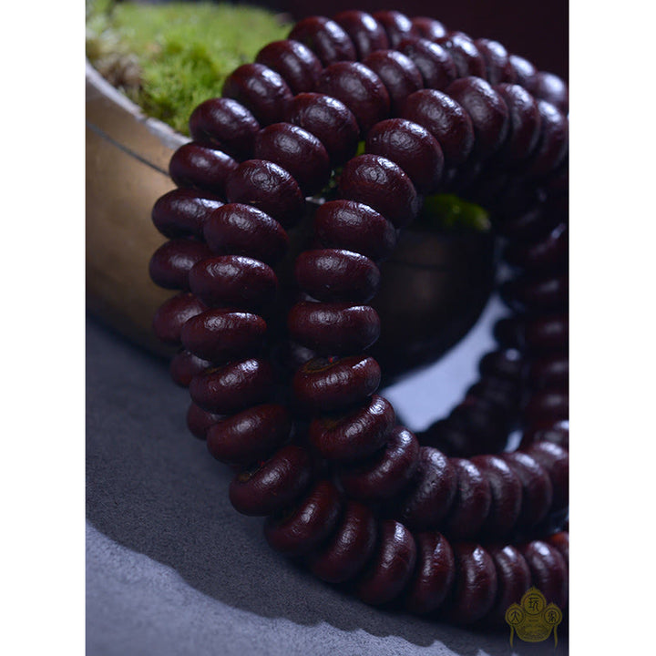 Buddha Stones Natural Tibet 108 Mala Perlen Lila Bodhi Seed Reichtum Armband