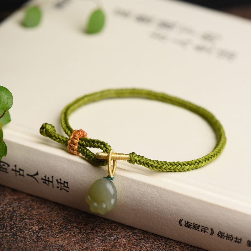 Buddha Stones Jade-Armband mit Katzenpfotenmuster, Glücksfülle