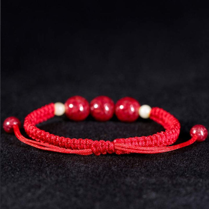 Buddha Stones Cinnabar Blessing Rotes Schnurarmband für Kinder