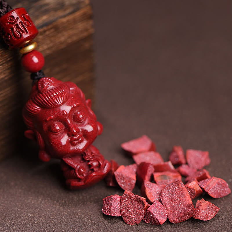 Buddha Stones, chinesisches Sternzeichen, Natal-Buddha, natürliches Zinnober-Amulett, halten böse Geister fern. Halsketten-Anhänger