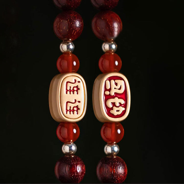 Buddha Stones, tibetisches kleines Blatt, rotes Sandelholz, Lotus, Zinnober, Beutel, Schutzquaste, Auto-Hängedekoration
