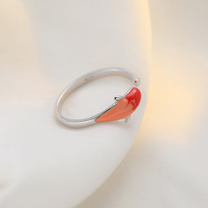 Buddha Stones Koi Fisch Kupfer Balance Glück verstellbarer Ring