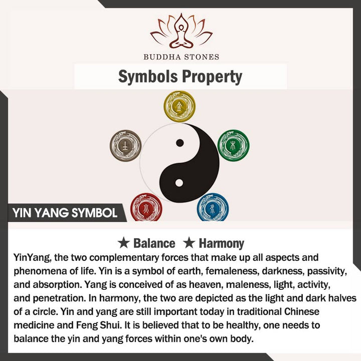 Buddha Stones, Yin-Yang-Kette, Balance-Halsketten-Anhänger