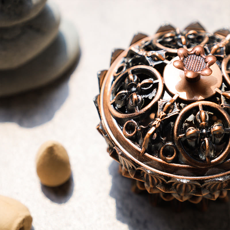 Buddha Stones tibetischer Räuchergefäß in Lotusform