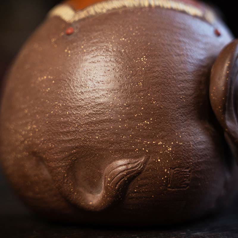 Buddha Stones Niedlicher Elefant, verheißungsvolle Wolken, lila Ton-Keramik-Teekanne