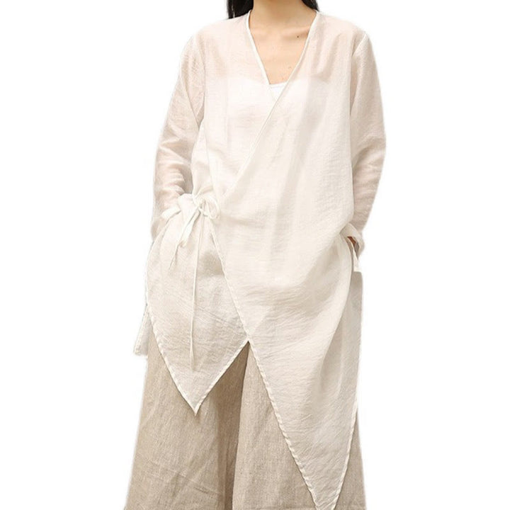 Einfache Weiß beige Muster-Meditation, spirituelle Zen-Praxis, Yoga-Kleidung, Damenbekleidung