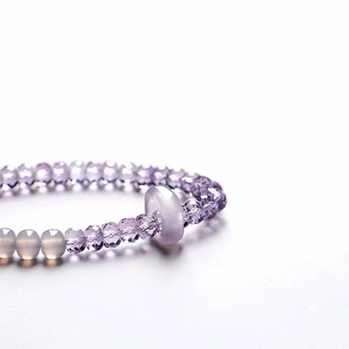 Natürliches Amethyst-Kristall-Meditations-Heilarmband