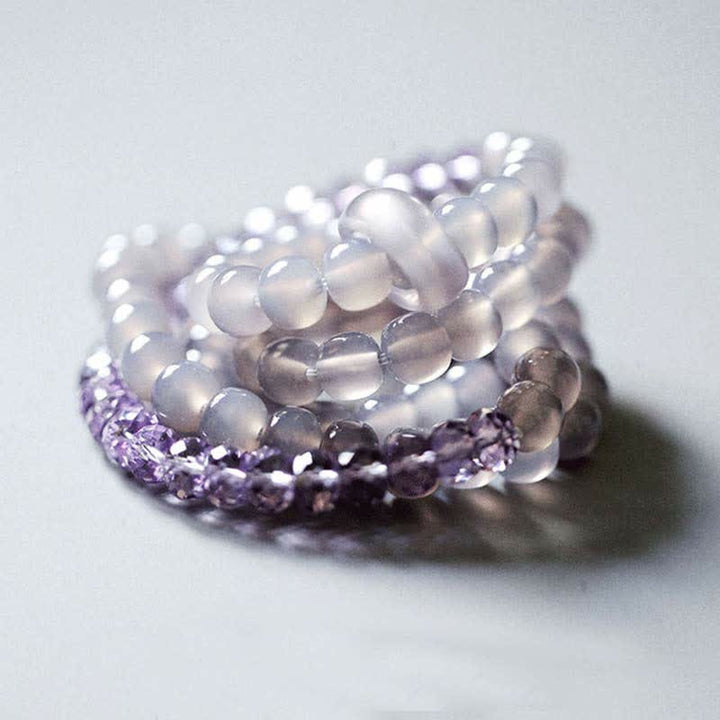 Natürliches Amethyst-Kristall-Meditations-Heilarmband