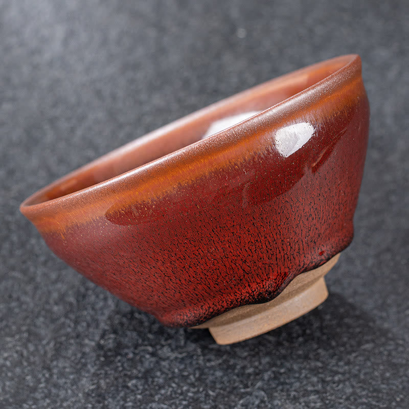 Buddha Stones Vintage Rot Braun Chinesische Jianzhan Porzellan Teetasse Kung Fu Teetasse