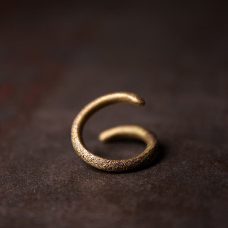 Verstellbarer Ring mit Buddha Stonesn, schlichtes Design, Kupfer, Glück