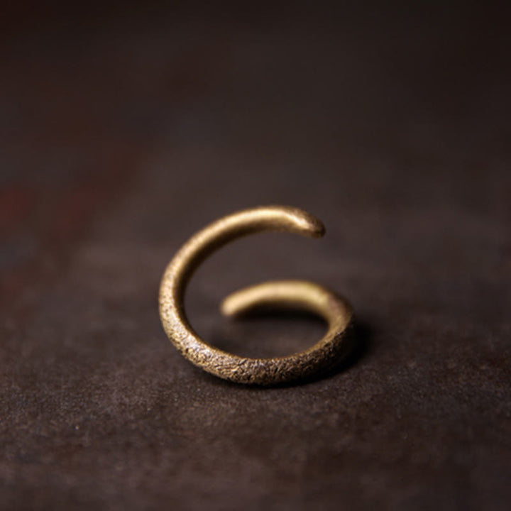 Verstellbarer Ring mit Buddha Stonesn, schlichtes Design, Kupfer, Glück