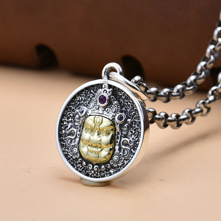 Buddha Stones 925 Sterling Silber Zakiram Göttin des Reichtums Dorje Vajra spirituelle Halskette Anhänger