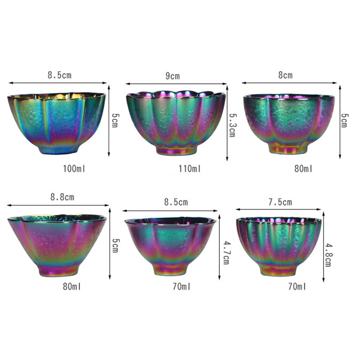 Buddha Stones, Regenbogenfarben, Jianzhan-Keramik-Teetasse, Kung-Fu-Teetasse, Schüssel