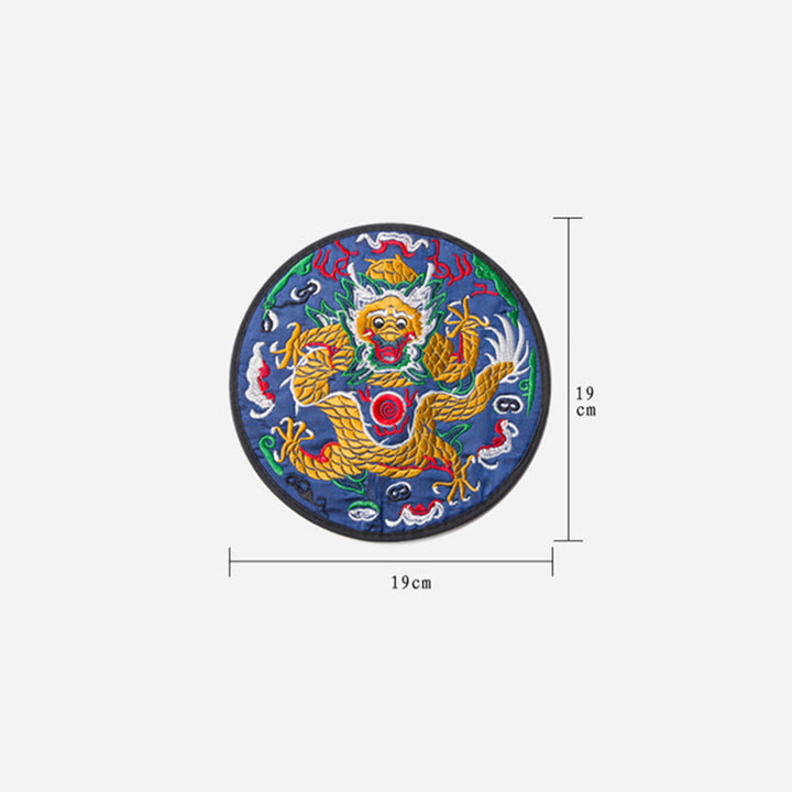 Buddha Stones Dragon Stickerei Cup Mat Pad Teetasse Untersetzer Kung Fu Teematte