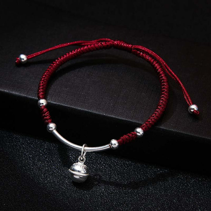 Buddha Stones FengShui Lucky Red String Bell Armband