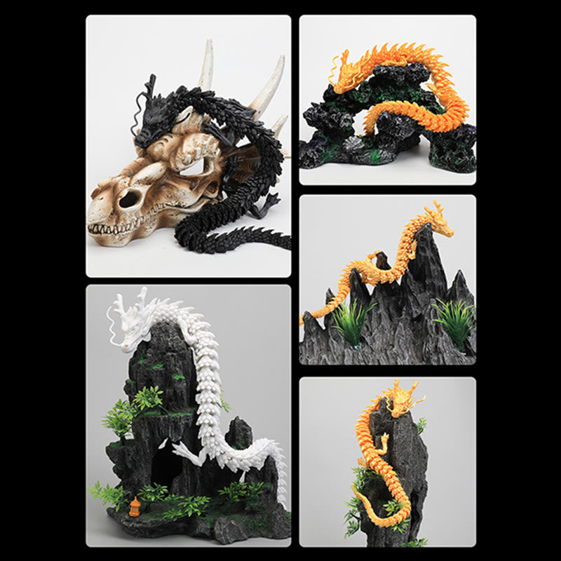 Feng Shui Drache, leuchtender 3D-gedruckter Drache, Glück, Erfolg, Heimdekoration